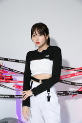 マイクロ長袖クロップTシャツ / TOP(9001) Micro long sleeve crop T