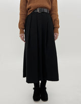 クリーンベルトロングスカート/Clean belt long skirt (2color)