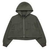 KHAKI EDGE LOGO HOOD ZIP-UP