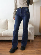 Booming Y2K Pocket Washed Denim Bootcut Pants