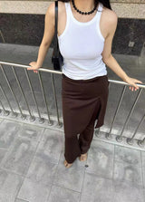 Chic slit skirt bootcut pants