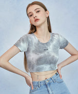 HIDE Logo Chain Crop Top (Light Grey) (6570973823094)