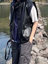 Lacing leather vest