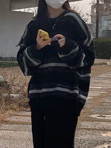 ストライプウェーブニットウェア/Stripe wave Knitwear
