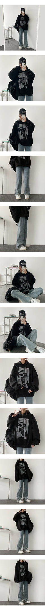 [Fleece] Tech king oversized fit hoodie
