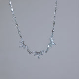  crystal crown heart chain necklace