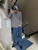 クラックウォッシングデニムパンツ/No.9625 crack wasing wide denim PT