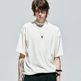 2ウェイリブモックネックTシャツ / 2way rib mock neck t-shirt ivory