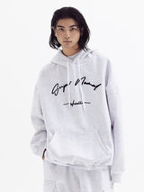 SuperNomal balloon over fleece hoody White Melange