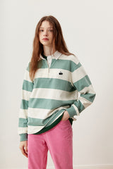 キルシースモールチェリーラグビーボーダーラインフーディー／UNI SMALL CHERRY RUGBY SHIRT KA [GREEN] (6597388664950)