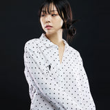 オーバーフィットドットプリントシャツ/OVERFIT DOT PRINT SHIRT-WHITE