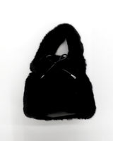 Lotu Fur Ribbon String Fur Tote Cross Shoulder Bag