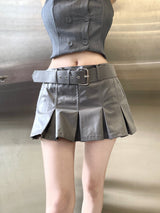 コーティングミニプリーツスカート / 939. Coating mini pleats skirt (2color)