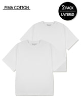 UNISEX ピマコットンレイヤード2パックショートスリーブ(FCD2TS112M)