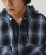 CHECK SHIRT HOODIE (BLUE)