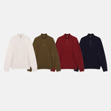 ローワーツイストセミジップアップニットウェア / Lower Twisted Semi-Zip-Up Knitwear (4 colors)