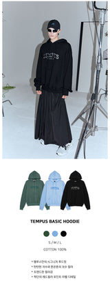 テンパスベーシックフーディ/TEMPUS BASIC HOODIE [BLACK]