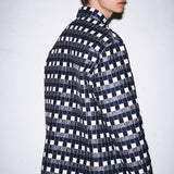 チェッカードパッデッドシャツ/NAVY CHECERED PADDED SHIRT