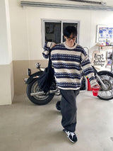 No.0588 C pattern over KNIT (3color)