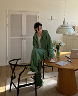 ニットピグメントフードジップアップ / Kint pigment hood zip-up (3 color)