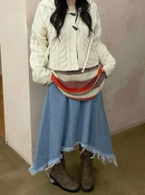 ビンテージジーンズダメージロングスカート / vintage jean damage long skirt