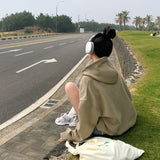 [BELLIDE MADE] Loose fit point embroidered hoodie