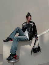 (UNISEX) ピース配色レーサージャケット