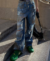 ダーティーウォッシングワイドデニム / (UNISEX) Dirty washing wide denim