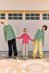 KIRSH X MISAKI KAWAI ARTWORK STRIPE T-SHIRT [GREEN]