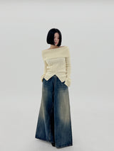 ビンテージデニムマクシスカート / Vintage Denim Maxi Skirt (Banding)