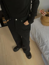 Jay Black Denim Long Bootcut Pants