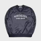 ノスタルジア サテンスウェットシャツ/NOSTALGIA SATIN SWEATSHIRT (NAVY)