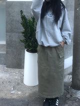 Daily slit cargo bendable long skirt