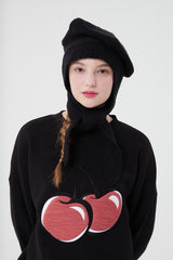 チェリーベレー帽バラクラバ / CHERRY BERET BALACLAVA [BLACK]