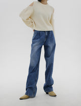 ソフトショルダースプリットニット/Soft shoulder split knit (2color)