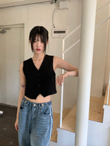 アルダージェニーオールドマネーハザードルックボタンアップベストベスト