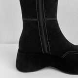 Sophie Velvet Square Long Boots