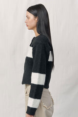  ALPACA BOOKLE KNIT CARDIGAN / BLACK