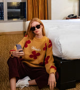 フラワーパターンジャガードニット / Flower pattern Jacquard Knit (4582471368822)