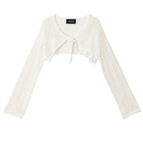 ライトウェイトクロップカーディガン / IVORY LIGHT WEIGHT CROP CARDIGAN