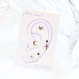 ユニークブラックピアス / [Styling] Unique Black Piercing Set (4 set)