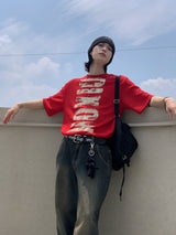 デアクションペイントハーフニット Tシャツ(3 color)