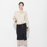 BONNIE BLOCK SKIRT, CHARCOAL (6628102996086)