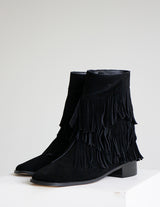 フリンジショートブーツ/Fringe Short Boots (2color)