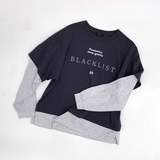 ブラックリストレタリングレイヤードTシャツ