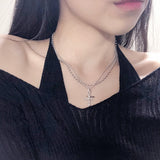 ダブルクロスレイヤードネックレス / Double cross layered necklace