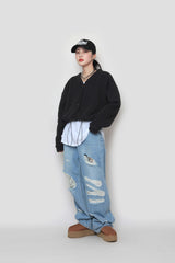 ビンテージワイドデニムパンツ/ vintage wide denim pants