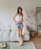 ローウェストショートデニム/no.730 Low Waist Denim Shorts