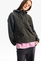 チェリーフーディーウオウブンアノラック／CHERRY HOODIE WOVEN ANORAK [GRAY CHARCOAL]
