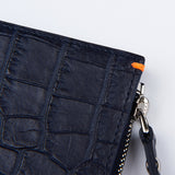 クロコダイルエンボジッパーウォレット/CROCODILE EMBO ZIPPER WALLET-NAVY